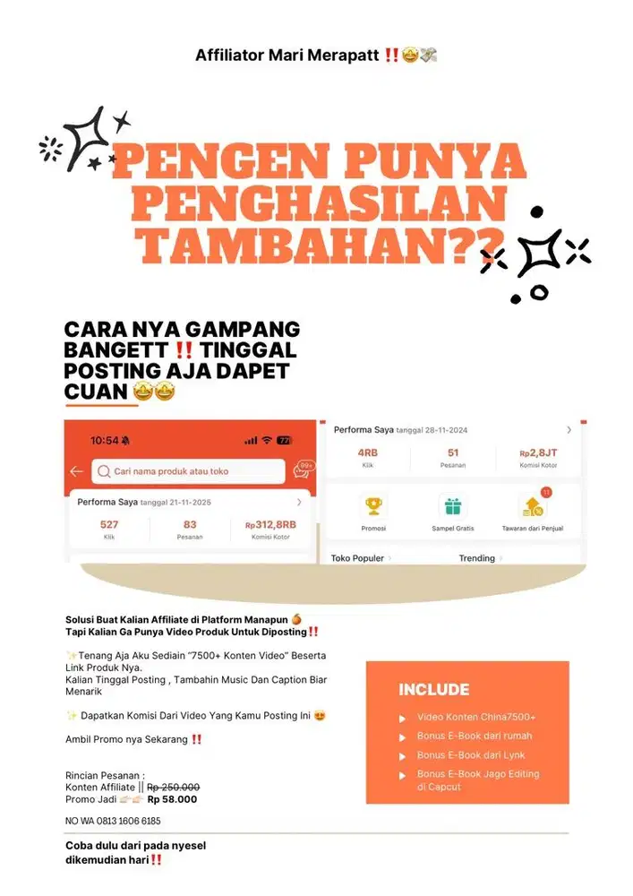 7500+ Video Konten siap Posting cuma 58rb aja !!