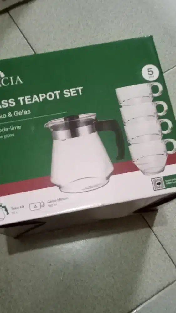 Azko Delicia set 5 pcs Teko dan cangkir