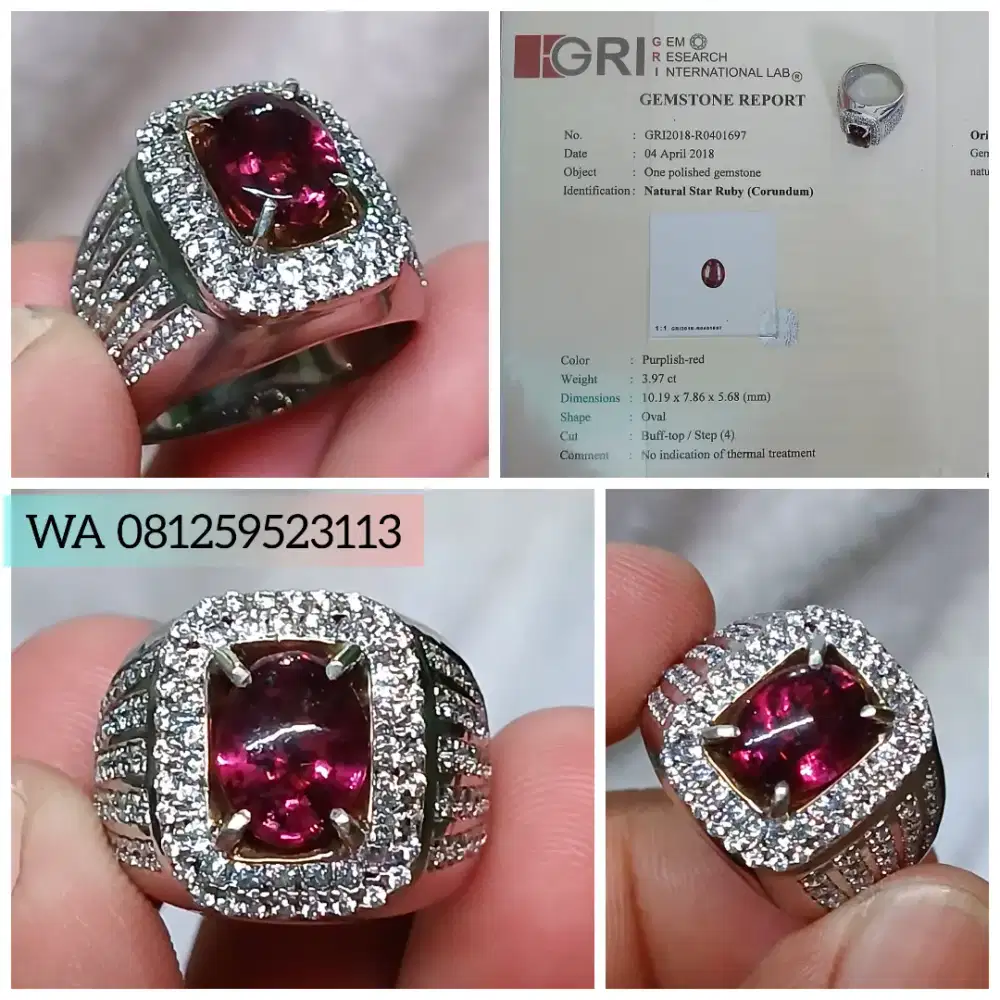Star Ruby Mada 3.97cts NoTreatment Serty GRI Material Crystal Abisss