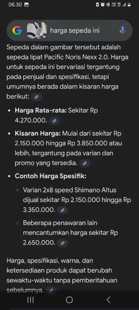 Sepeda lipat PACIFIC ukuran 20 NoRis nexx 2.0