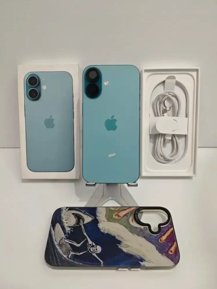 IP 16 128 Gb Ibox Teal Garansi ResmiOn 29.19.26 Likenew100% Bs TT/BT m