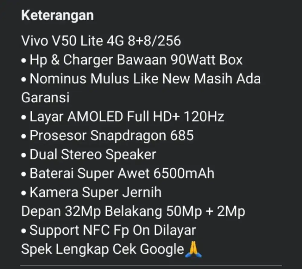 Vivo V50 Lite 4G 8+8/256