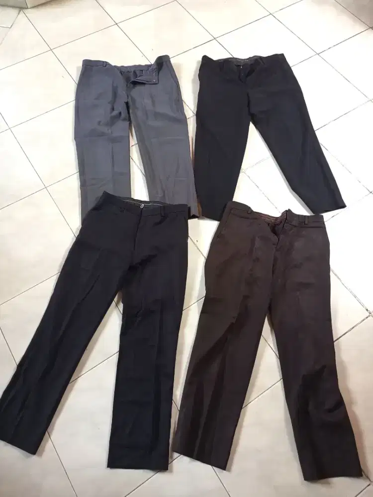 Sale 4 celana bahan pria take all murah aja