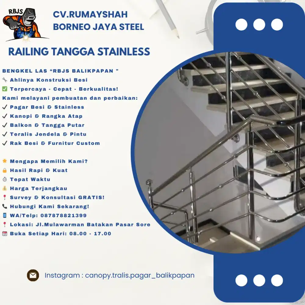 Railing Tangga full Stainless