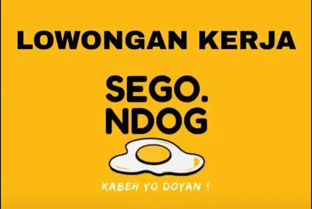 Dibutuhkan Jaga Stand Nasi Telur Sego Ndog 1 pagi dan 1 malam