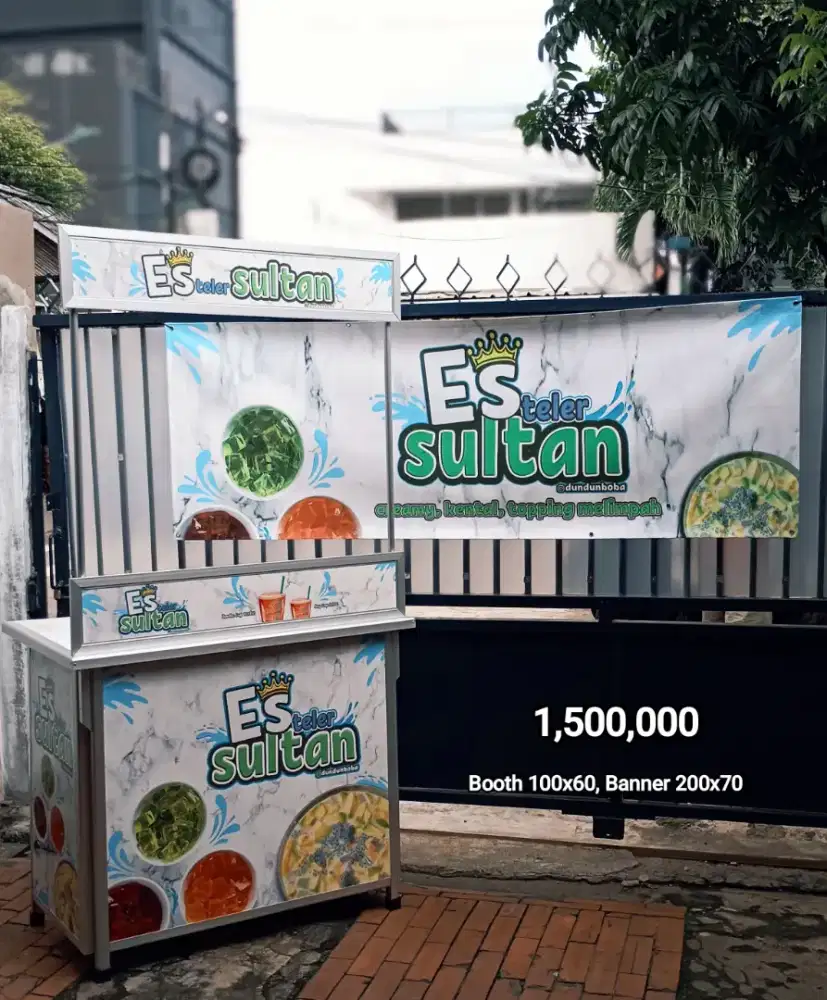 Booth meja jualan es teler sultan