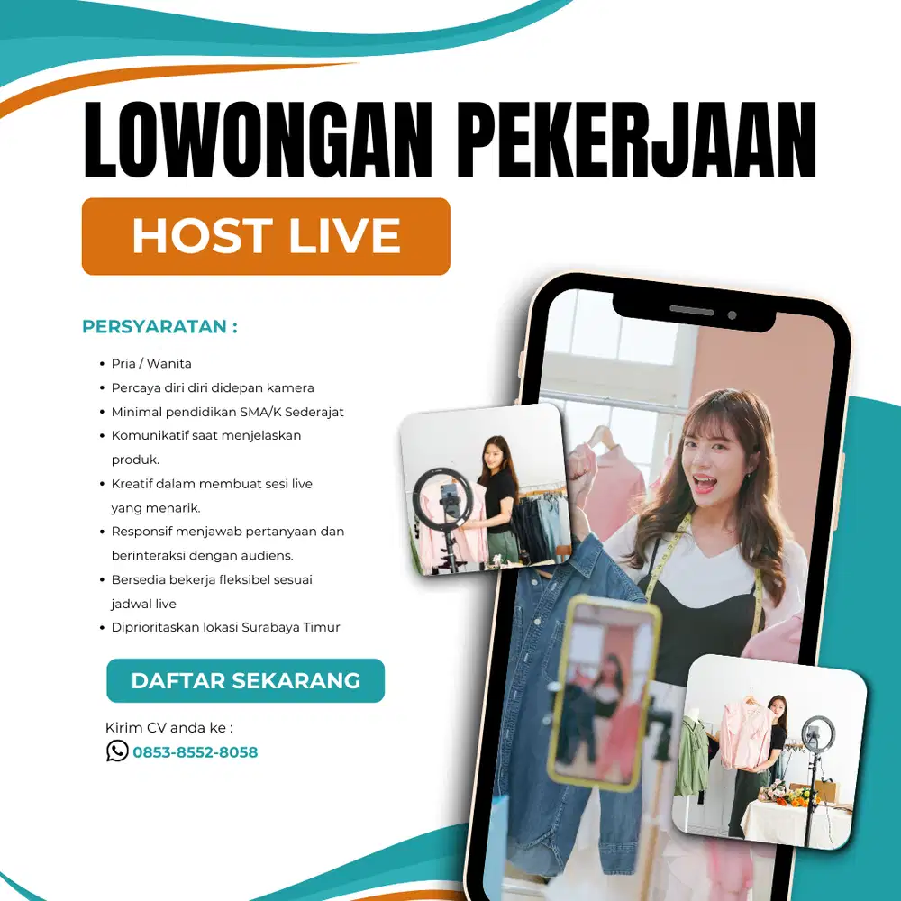 Lowongan Kerja Host Live Tiktok / Marketplace