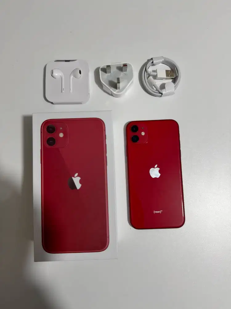 iPhone 11 128GB Red Bekas Mulus Fullset Battery replaced BH 74% JKT