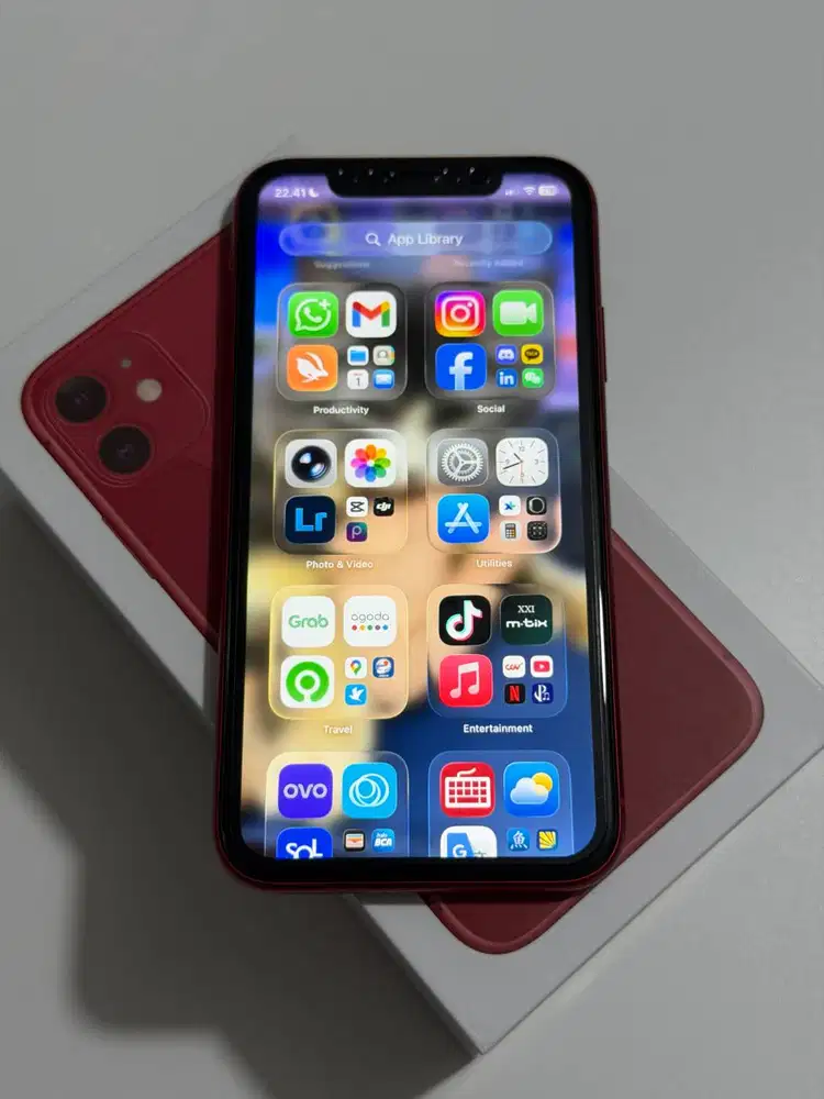 iPhone 11 128GB Red Bekas Mulus Fullset Battery replaced BH 74% JKT