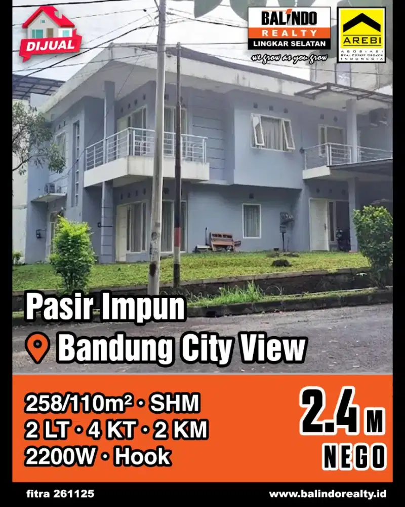 Rumah Asri di Bandung city view Pasir impun Bandung