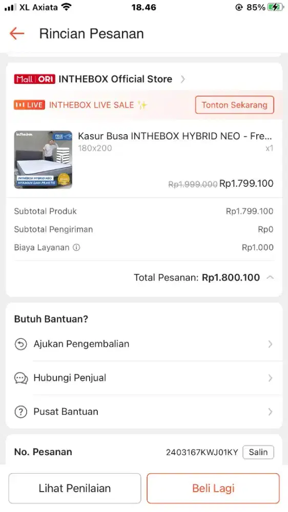 Kasur Inthebox UK 180x200