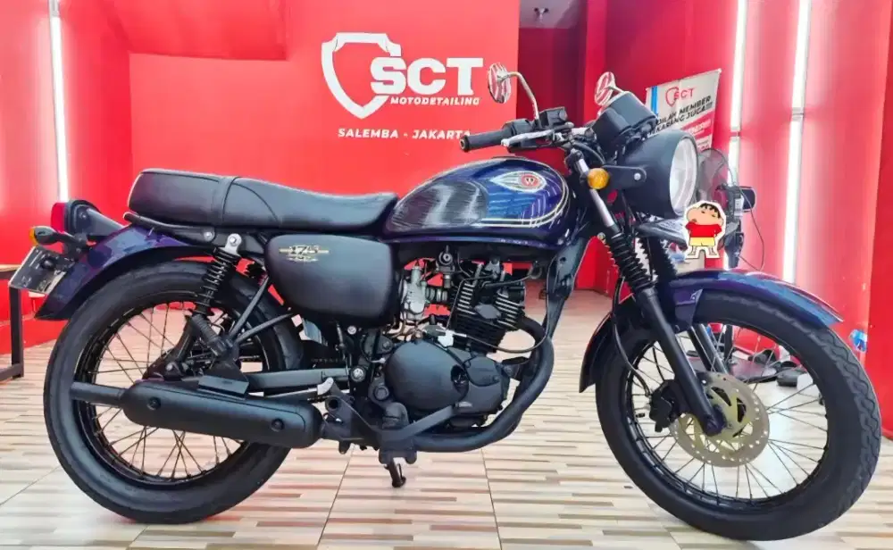 JualCpt90%LikeNew PjkDes26 KM15Rb KAWASAKI W175 SE 2021 BIRU NAVY