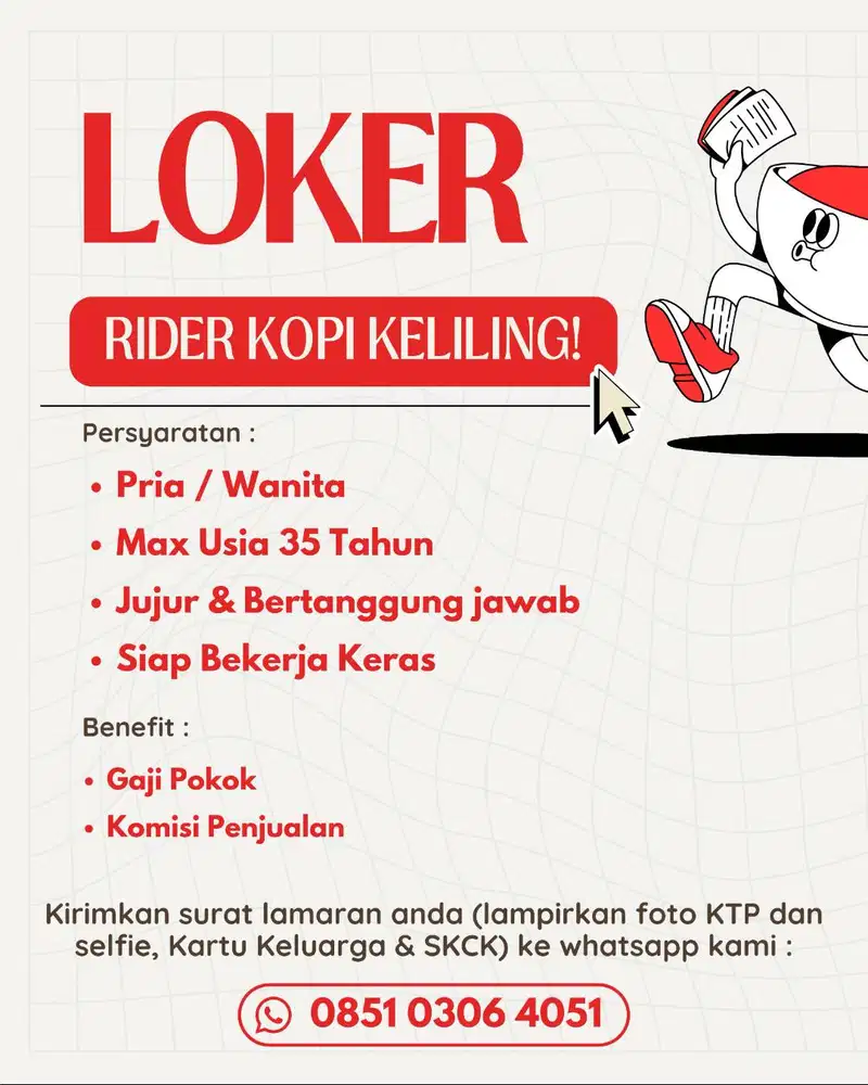 LOWONGAN KERJA RIDER KOPI KELILING