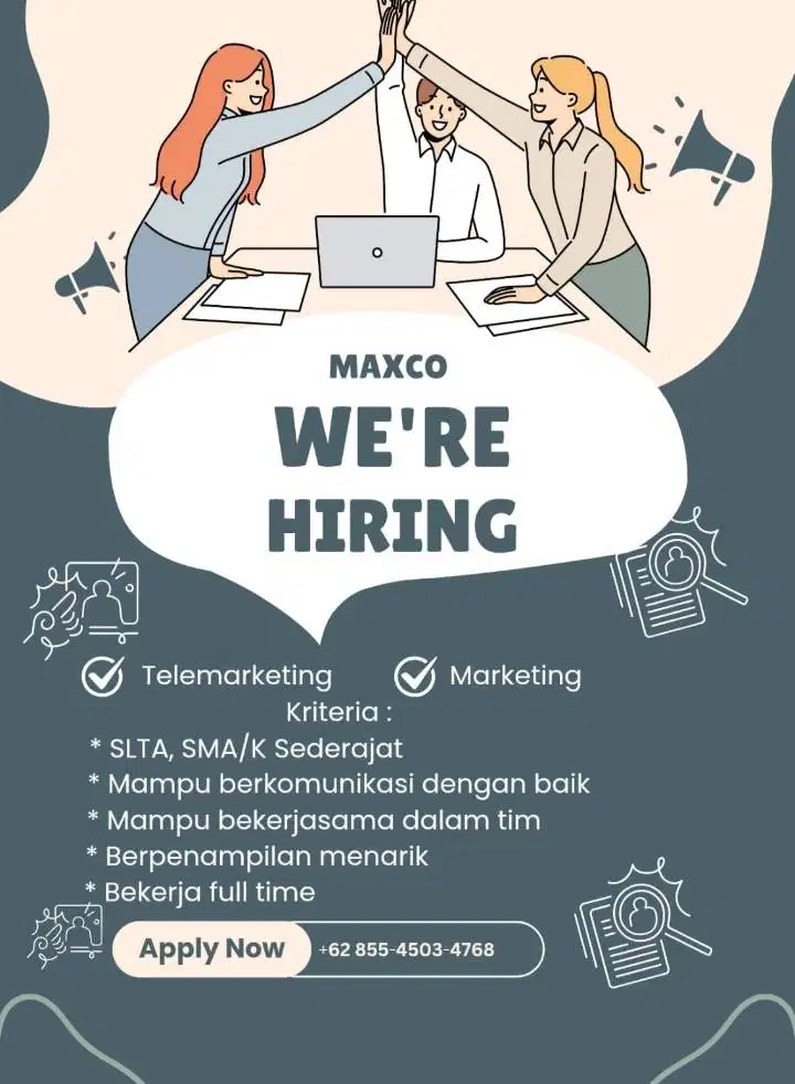 Di butuhkan Telemarketing dan Marketing Ofline
