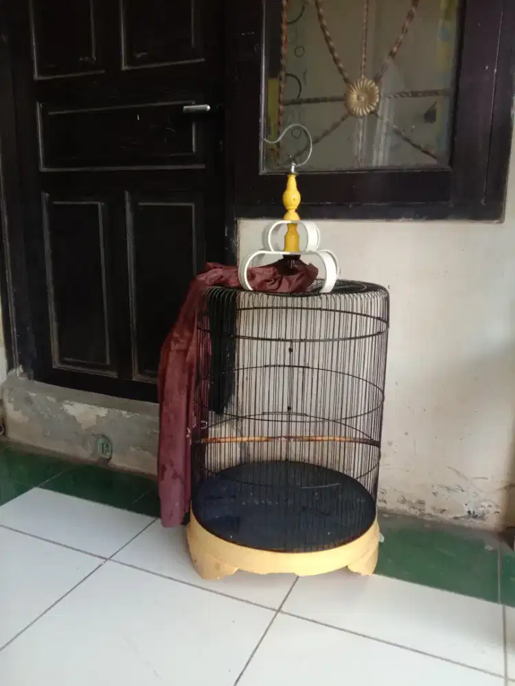 Kandang besi bulat jumbo pas buat jalak, pastol trotol, dll fulset 250