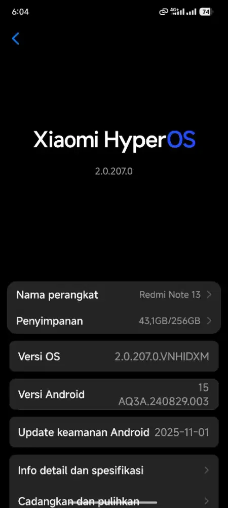 Di jual Xioami Redmi Note 13 (8/256gb)