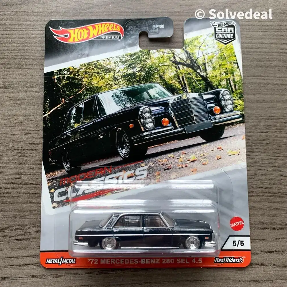 Hot Wheels Modern Classics 72 Mercedes Benz 280 SEL 4.5 2020 Hitam