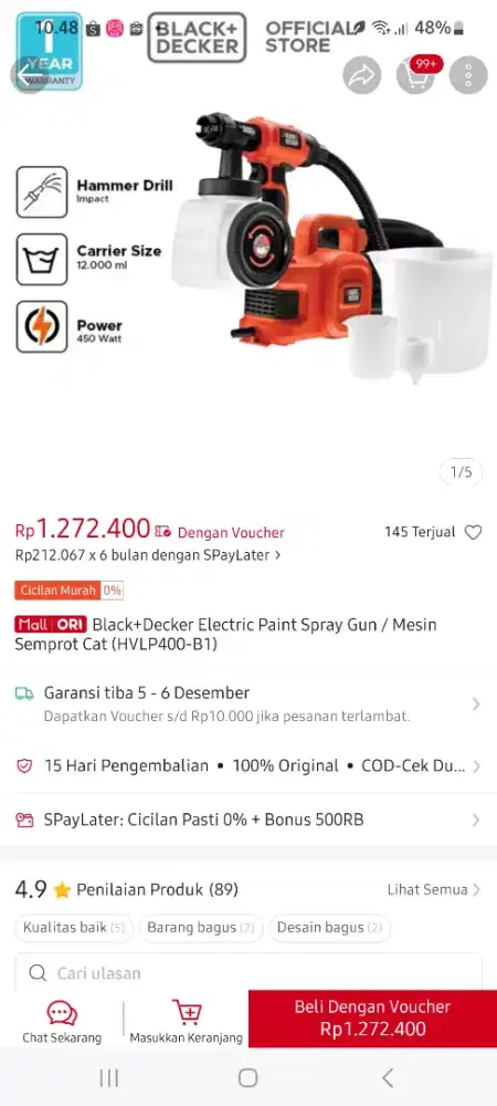 Mesin semprot cat black and decker