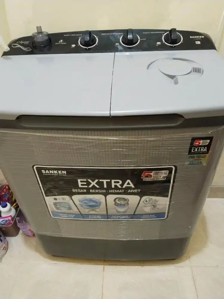 Mesin cuci sanken 8kg like new