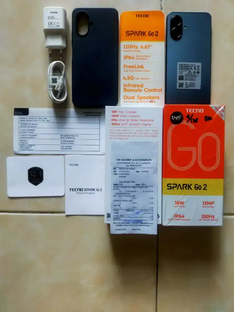 Tecno spark go 2 seperti baru 4/128