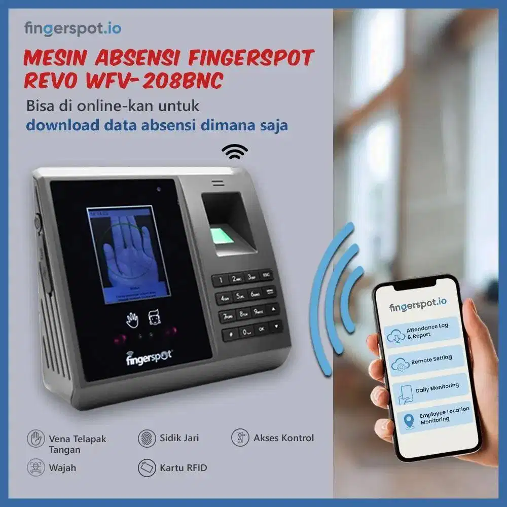 MESIN ABSENSI FINGERSPOT REVO WFV-208BNC
