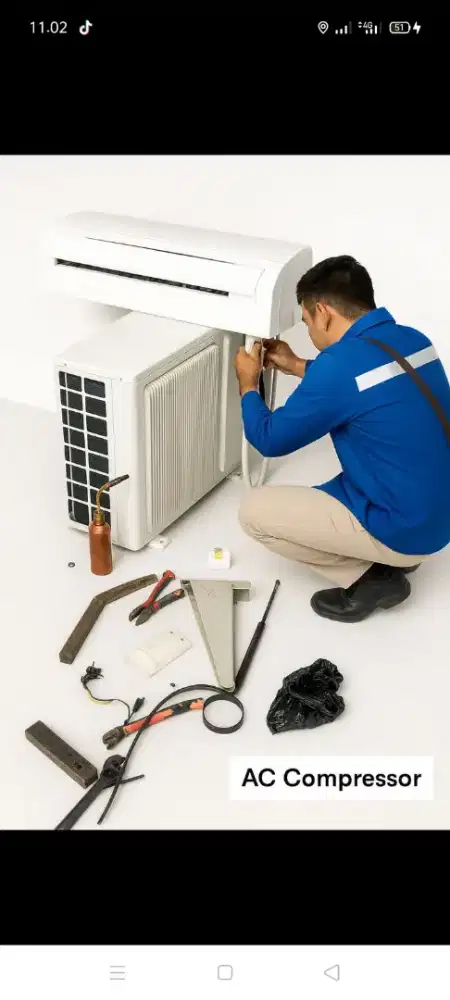 Jasa servis AC kulkas mesin cuci kompa air dll bergaransi