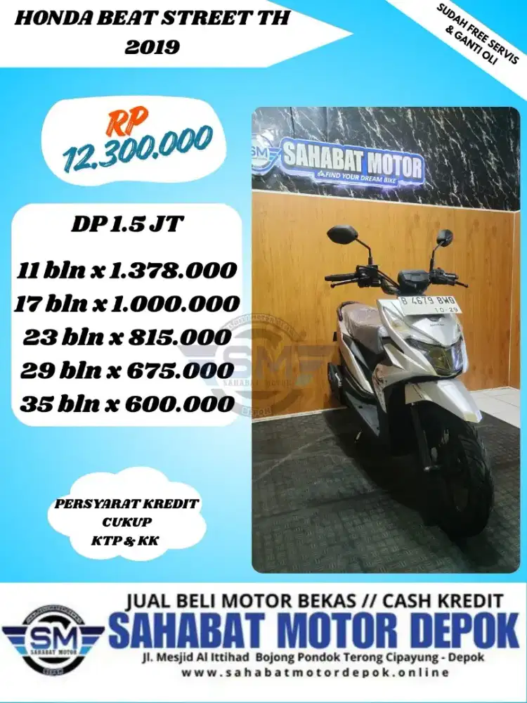 HONDA BEAT STREET TH 2019 CASH ATAU KREDIT