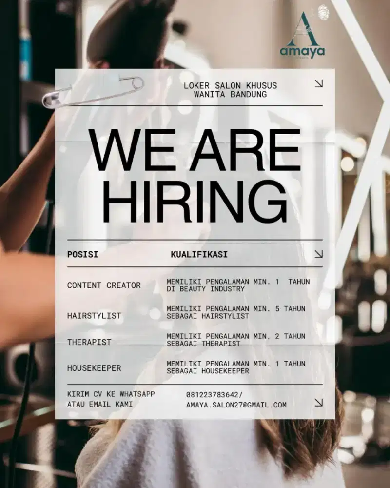 Loker Bandung Kota ( Khusus Wanita)