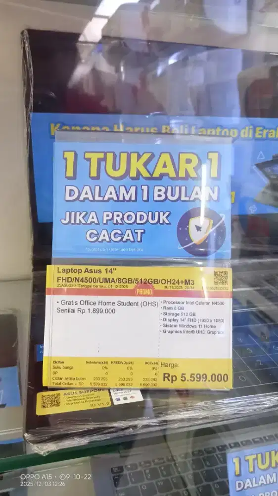 Laptop asus 14 FHD/N4500