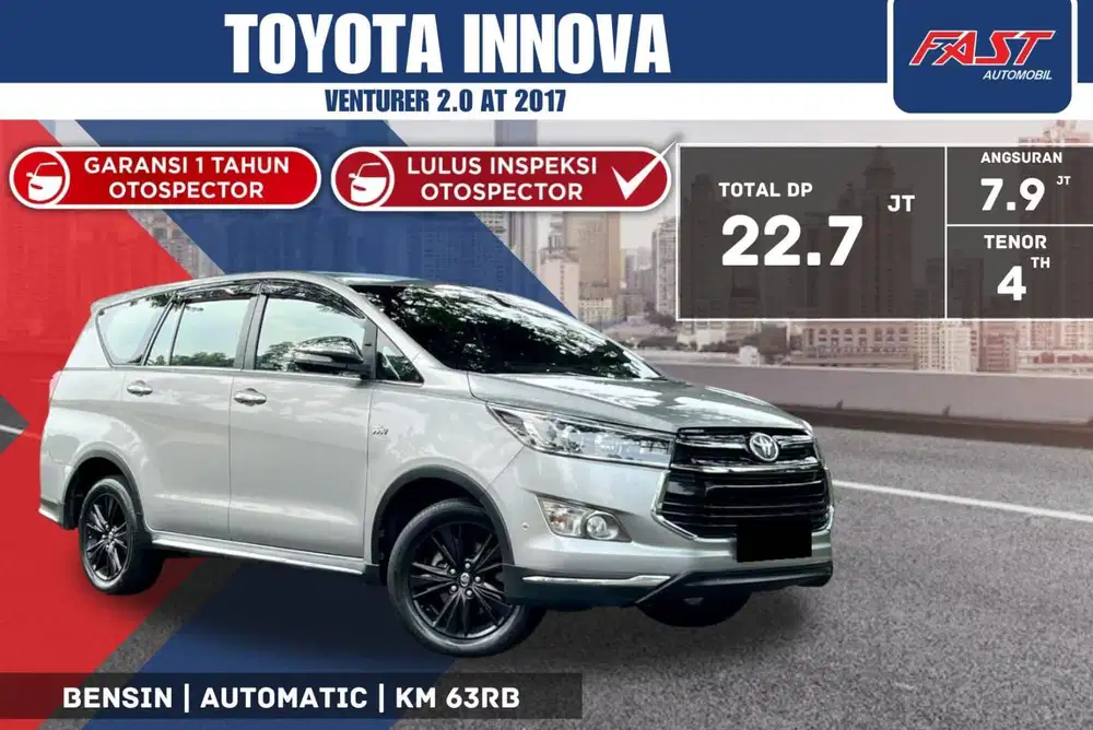 TOYOTA INNOVA VENTURER 2017 2.0 AT BENSIN LOW KM.63RB & PJK PJG#F1ST