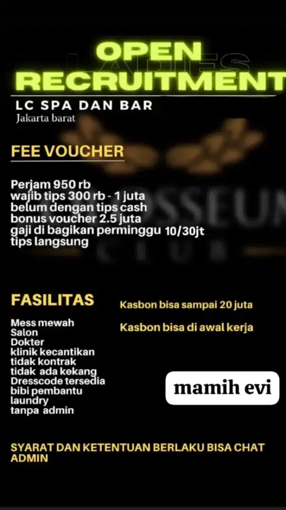 LOKER KHUSUS CEWE, SPA CLUB & KARAOUKE JAKARTA