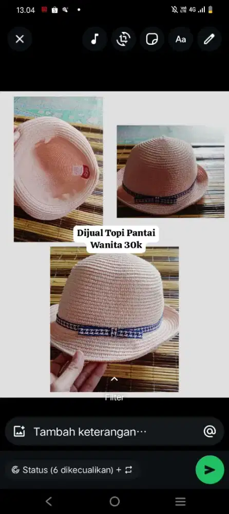 Topi pantai wanita