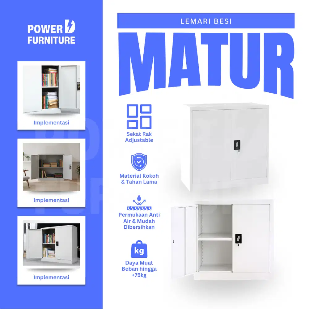 Lemari Besi Pendek MATUR – lemari arsip pendek | lemari besi rendah