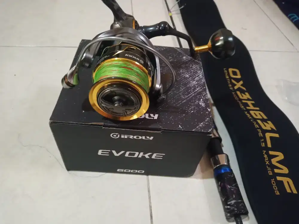 Joran lycan OX3 Hybrid dan reel irloy evoke 6000