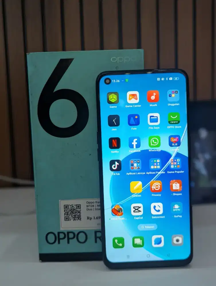 Oppo Reno 6 4G Stellar Black 8/128 | NFC finger Off | Unit+dus |