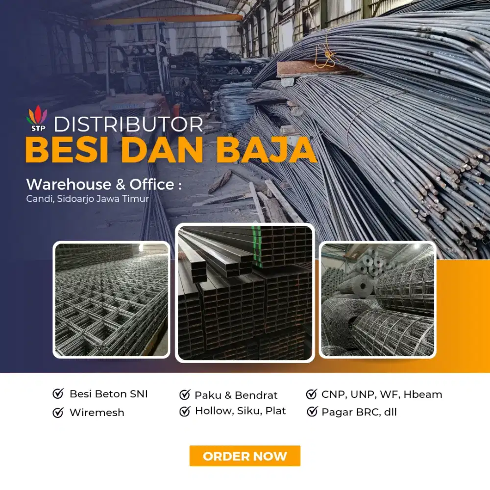 Besi Wiremesh, Besi Beton, Bendrat, Paku, Cnp, Unp, WF, Siku, Bondek