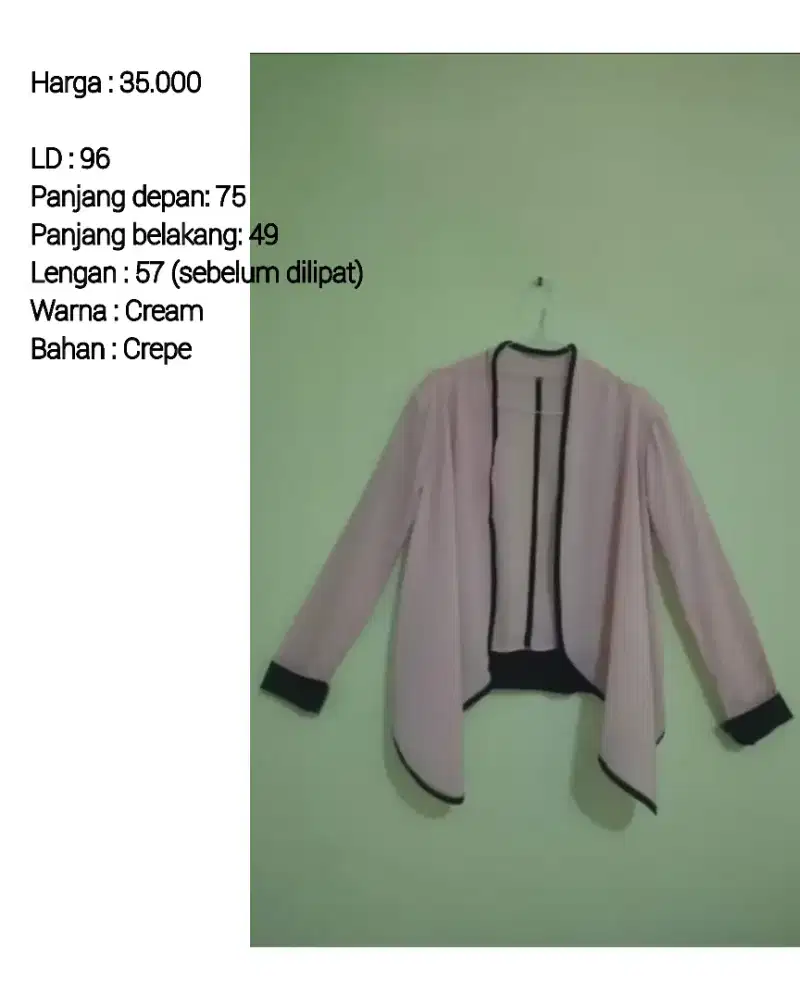 Blazer Cream Stik Balik (Barang SGP)