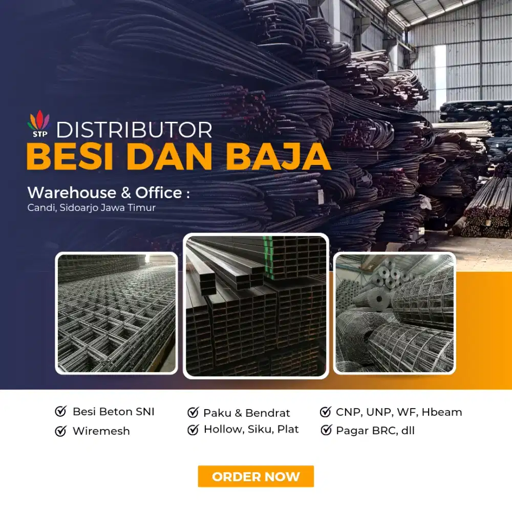 Jual besi beton polos ulir, wiremesh, bondek, bendrat, besi cnp, unp