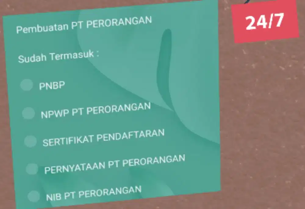 Biro Jasa Pembuatan PT Perorangan