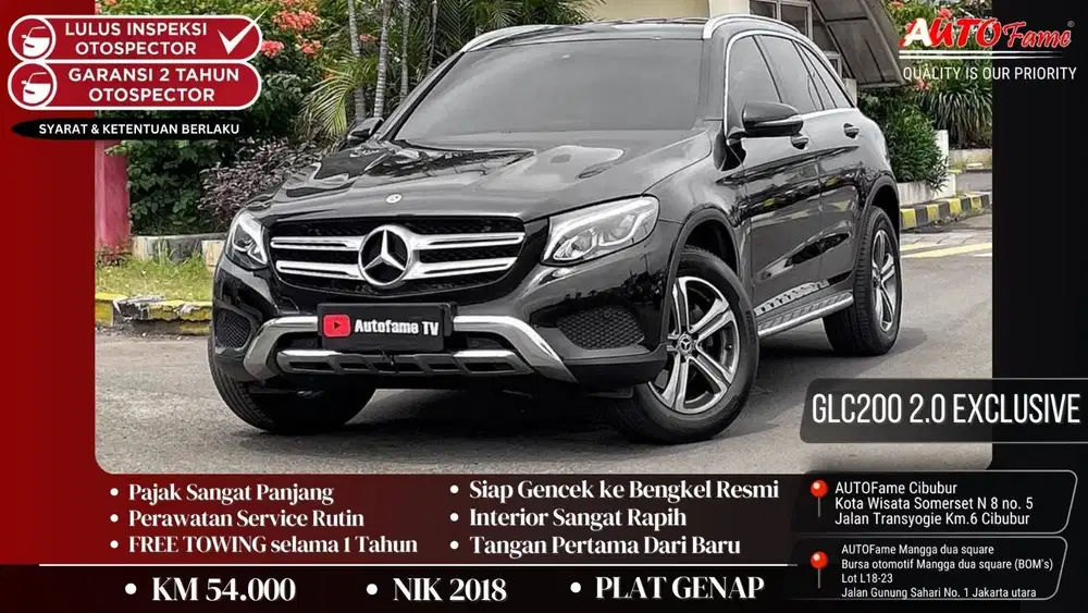 Mercedes Benz GLC200 Exclusive Line Black On Black Fullspec NIK 2018 F