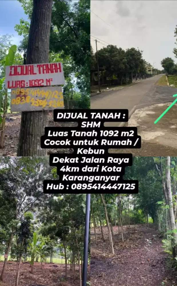 Dijual tanah 4km dari kota Karanganyar