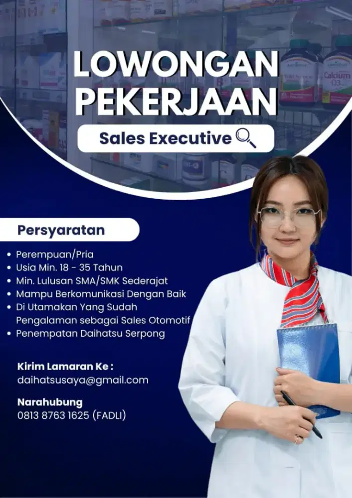 Di Buka Lowongan Kerja Sales Executive Daihatsu
