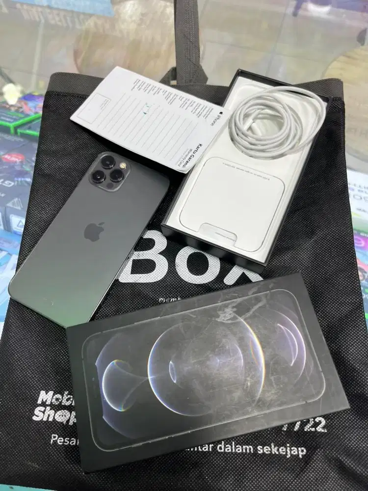 IPHONE 12 PRO 128 EKS IBOX BH 97% GREY MANTAAP