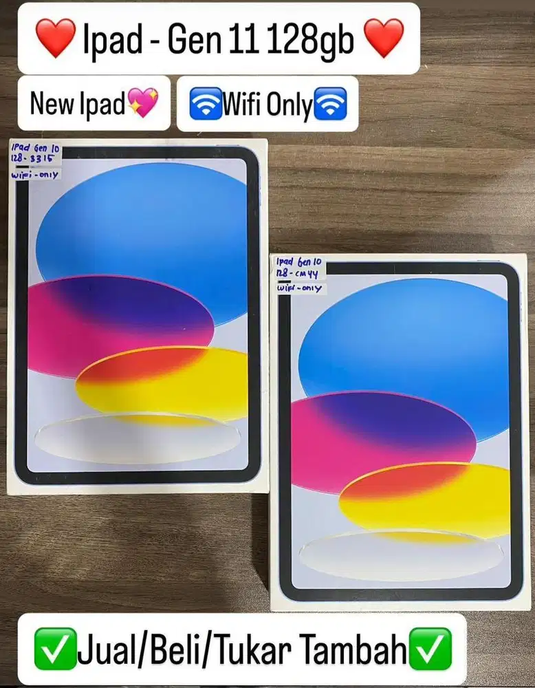 Ipad gen 11 128gb new garansi inter