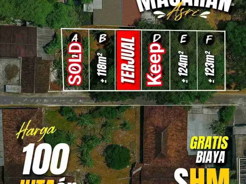 Tanah Kavling strategis Masaran sragen kawasan kos2an dekat pabrik