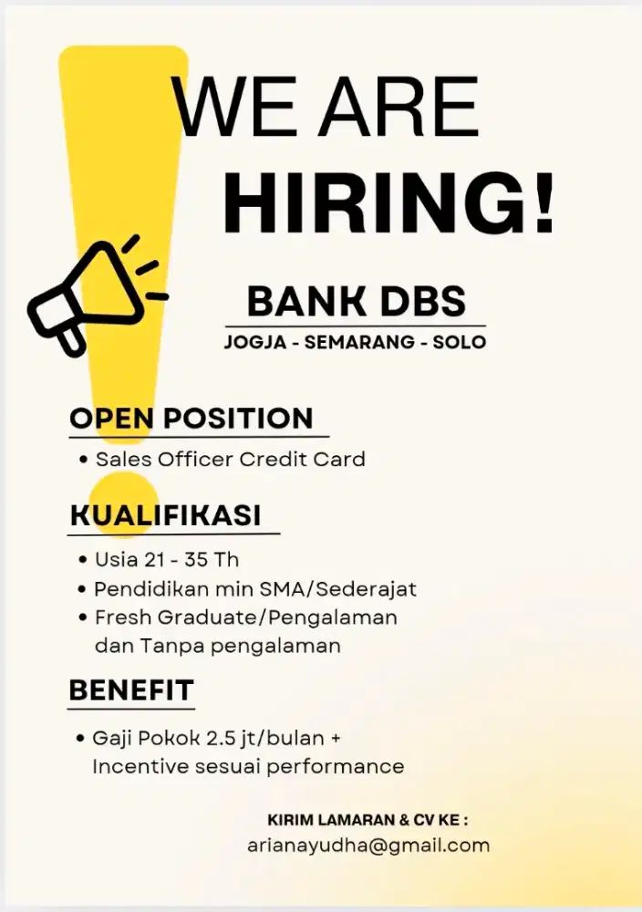 LOWONGAN SALES KARTU KREDIT