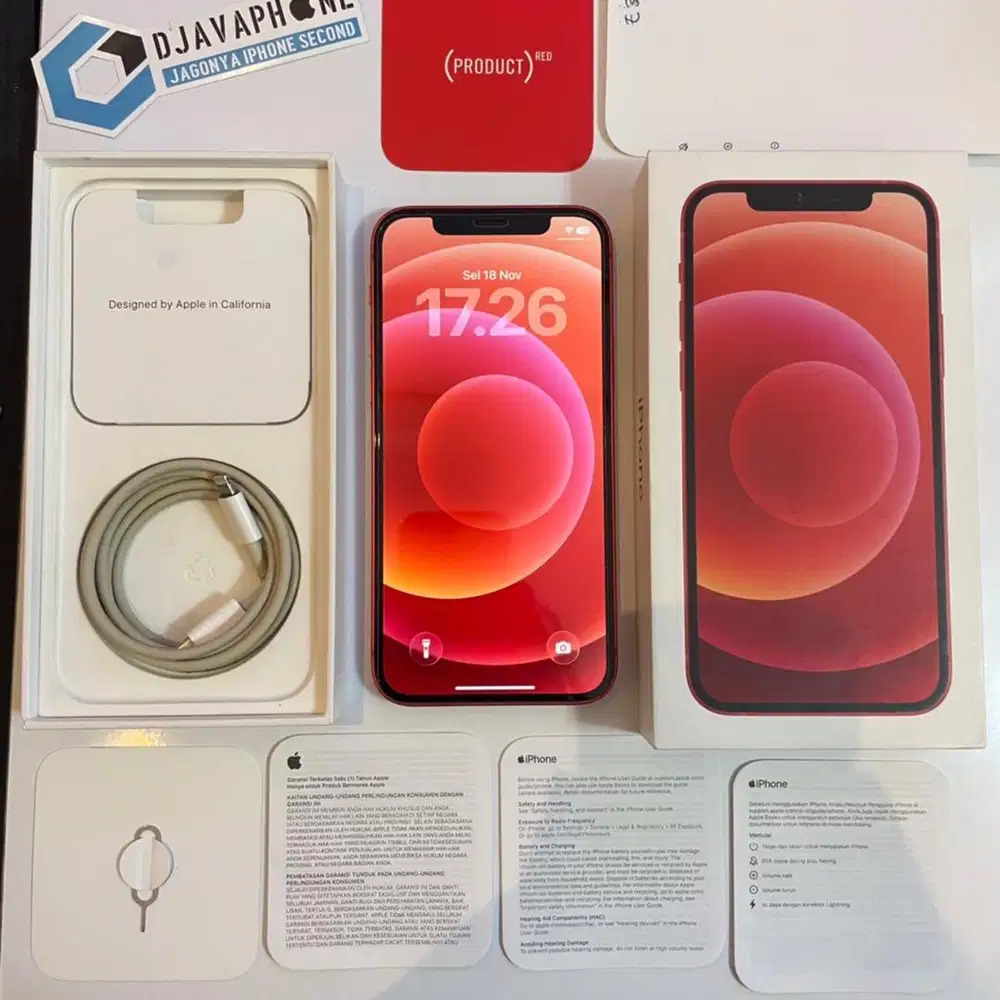 iPhone 12 Red 128GB BH 100% Ex iBox Resmi