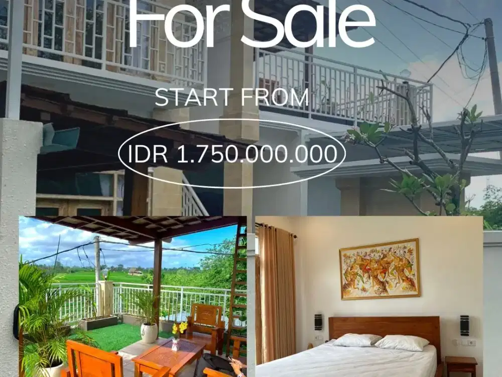FOR SALE VILLA TERRACOTA WITH MOUNTAIN AND RICE FIELD VIEW AT MUNGGU