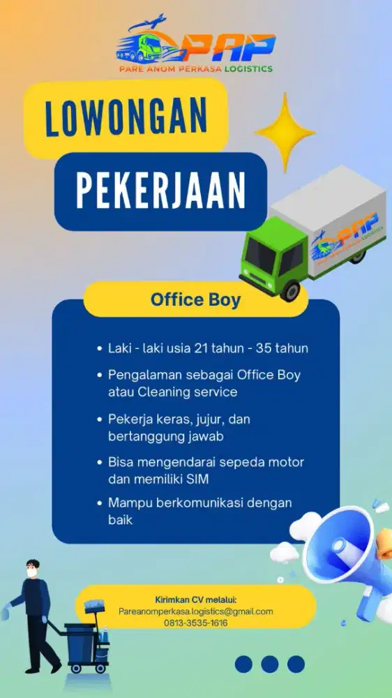 LOKER INTERNSHIP DAN OFFICE BOY
