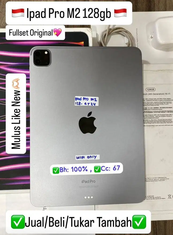 Ipad pro m2 128gb ex inter wifi only bisa di cicil 0%